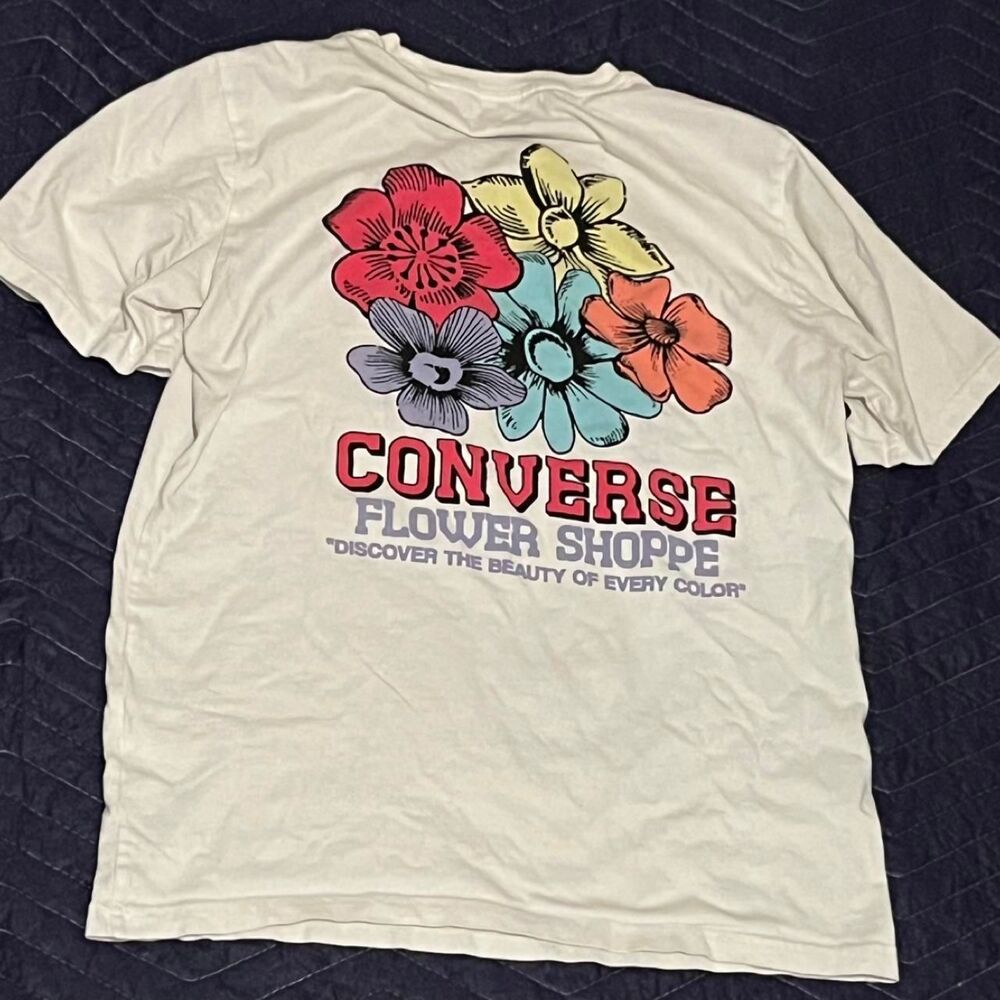 Converse Women's White and Cream T-shirt